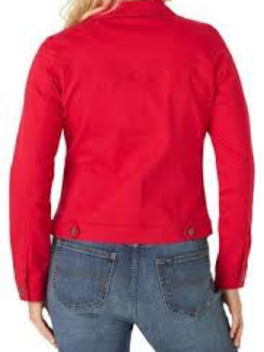 Riders by Lee Women's Bright Red Jean Jacket, M - Picture 2 of 3